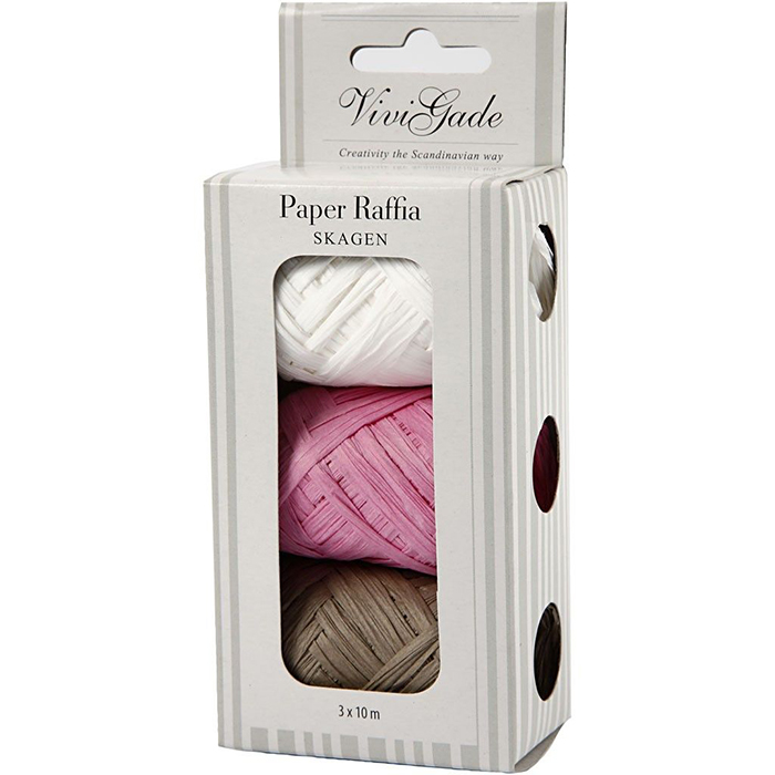 Pappersbast 3-pack vit, rosa, choklad - Bild 2