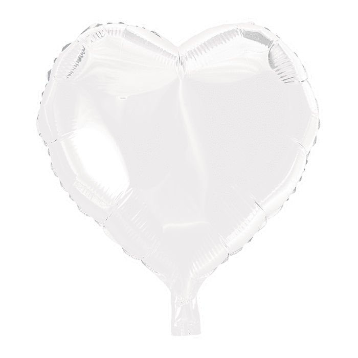 Folieballong vit hjärta