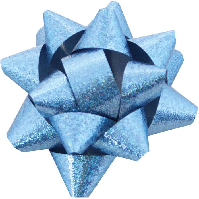 en rosett i glitter blå