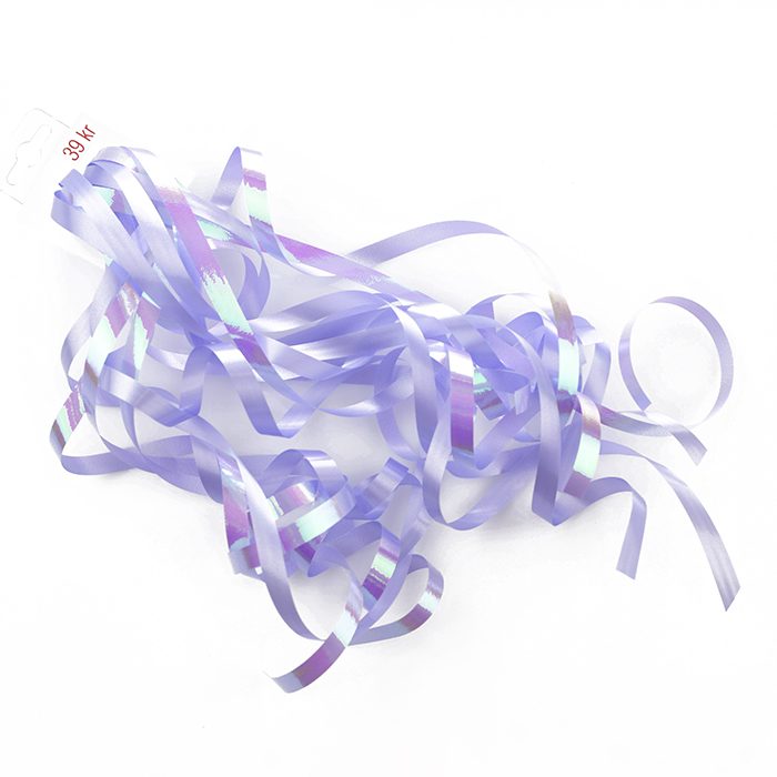 Swirls Lockade/krullade presentband i olika toner med en dubbelhäftande tejp lila