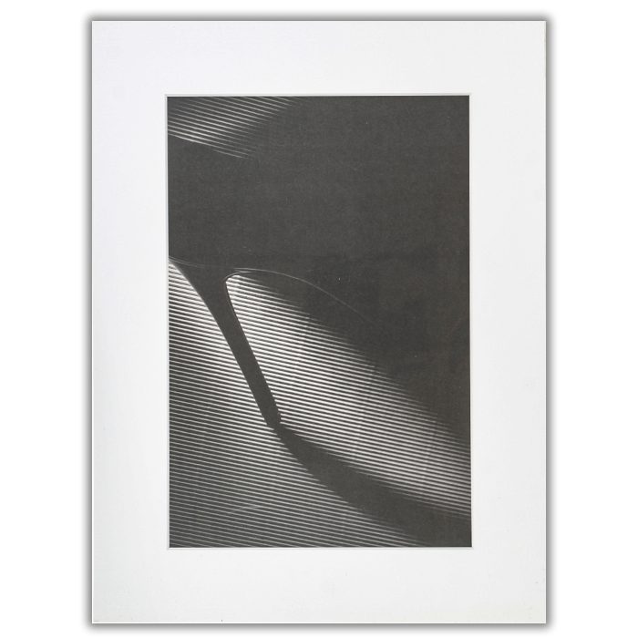 Black heel down Fotograf: Erik Schottstaedt Ett svartvitt foto av en svart högklackad sko med skuggeffekter