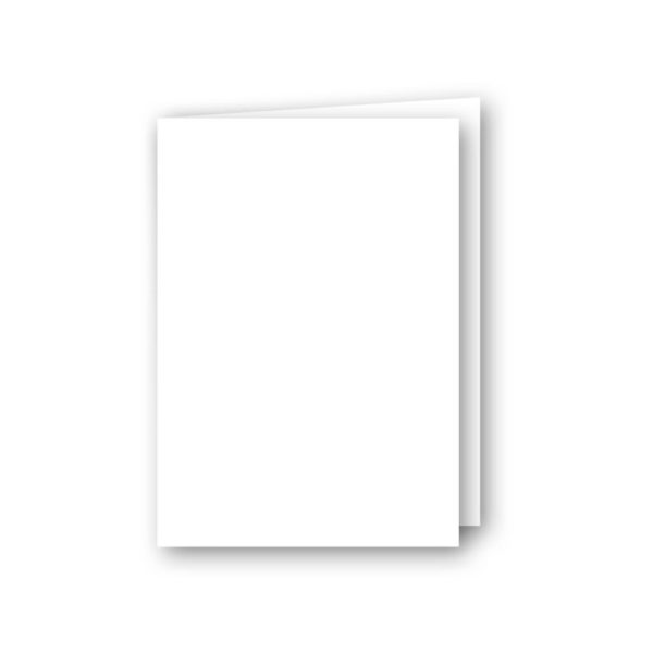 Dubbelt A5 kort av antikrandat (strukturerat), syrafritt och arkivbeständigt papper. Ytvikt: 220g, Vit