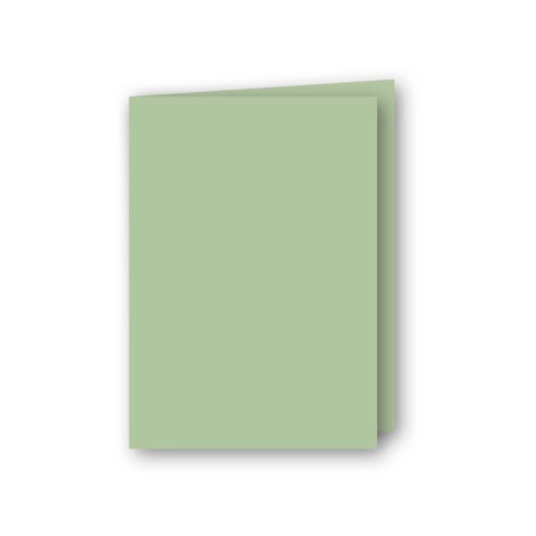 Dubbelt A5 kort av antikrandat (strukturerat), syrafritt och arkivbeständigt papper. Ytvikt: 220g, Ljusgrön