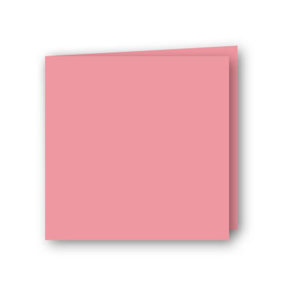 Dubbelt kvadratiskt kort av antikrandat (strukturerat), syrafritt och arkivbeständigt papper. Ytvikt: 220g, Mått: 160x160 mm, 5-pack. Rosa