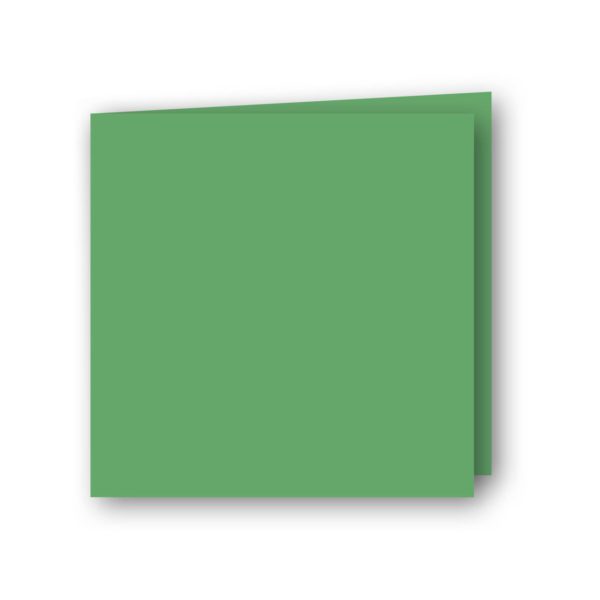 Dubbelt kvadratiskt kort av antikrandat (strukturerat), syrafritt och arkivbeständigt papper. Ytvikt: 220g, Mått: 160x160 mm, 5-pack. Gräsgrön