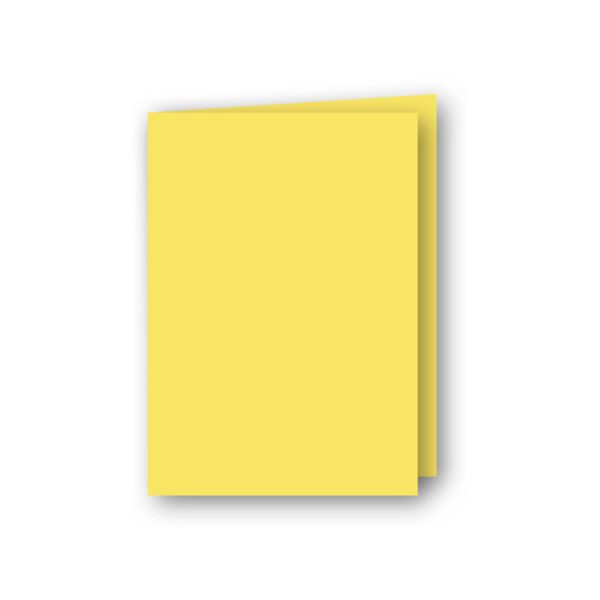 Dubbelt stående, A7 kort av antikrandat (strukturerat), syrafritt och arkivbeständigt papper. Ytvikt: 220g, Mått: 105x148 mm, 5-pack, Gul