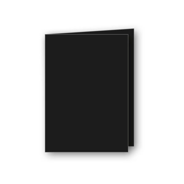 Dubbelt stående, A6 kort av antikrandat (strukturerat), syrafritt och arkivbeständigt papper. Ytvikt: 220g, Mått: 105x148 mm, 5-pack, Svart