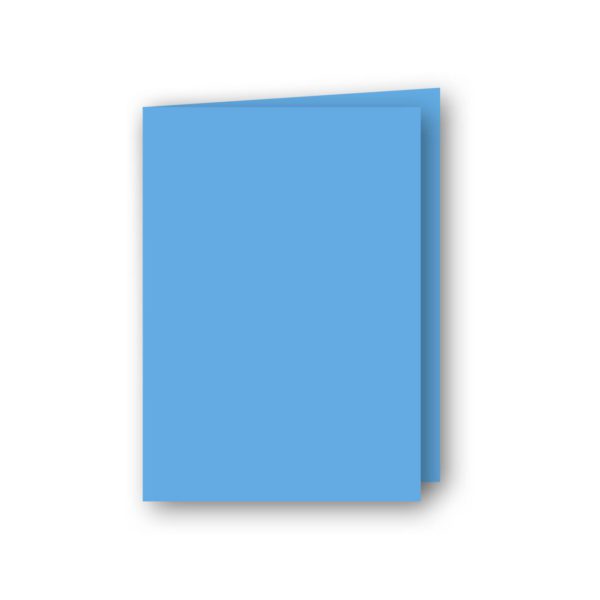 Dubbelt stående, A6 kort av antikrandat (strukturerat), syrafritt och arkivbeständigt papper. Ytvikt: 220g, Mått: 105x148 mm, 5-pack, Azurblå