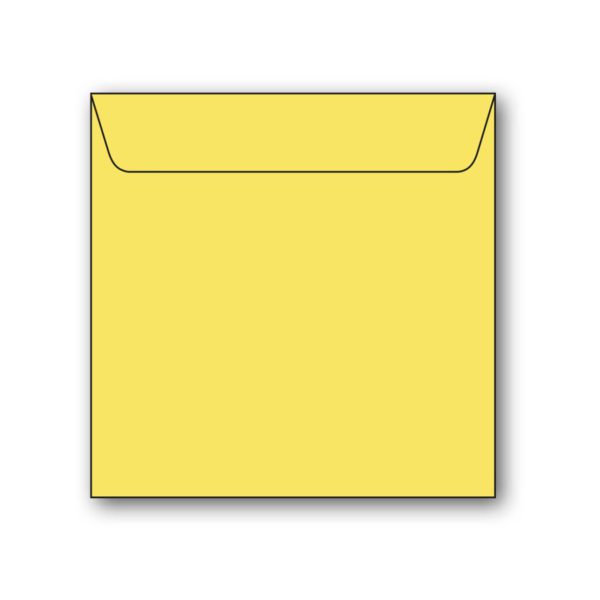 Kvadratiskt kuvert av antikrandat (strukturerat), syrafritt och arkivbeständigt papper. Ytvikt: 110g, Mått: 165x165 mm, 5-pack. Passar till kvadratiska kort. Gul
