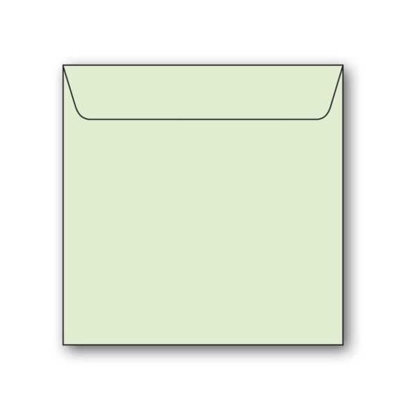 Kvadratiskt kuvert av antikrandat (strukturerat), syrafritt och arkivbeständigt papper. Ytvikt: 110g, Mått: 165x165 mm, 5-pack. Passar till kvadratiska kort. Lime
