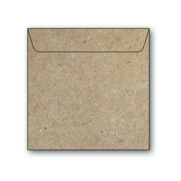 Kvadratiskt kuvert av antikrandat (strukturerat), syrafritt och arkivbeständigt papper. Ytvikt: 110g, Mått: 165x165 mm, 5-pack. Passar till kvadratiska kort. Kvist