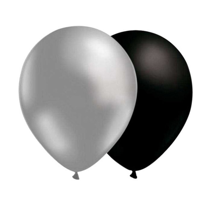 Ballonger 28 cm Silver och svart