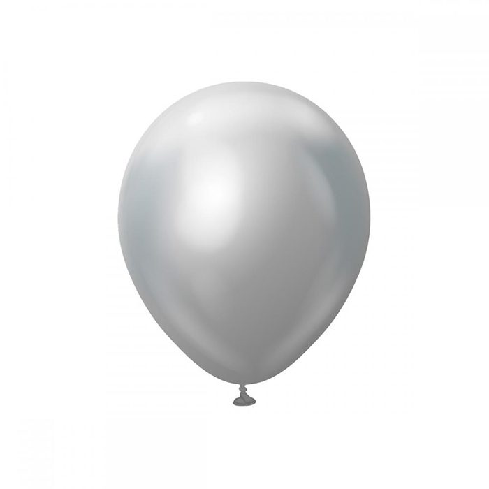 En lyxig skimrande ballong med chrome effekt 30 cm Silver