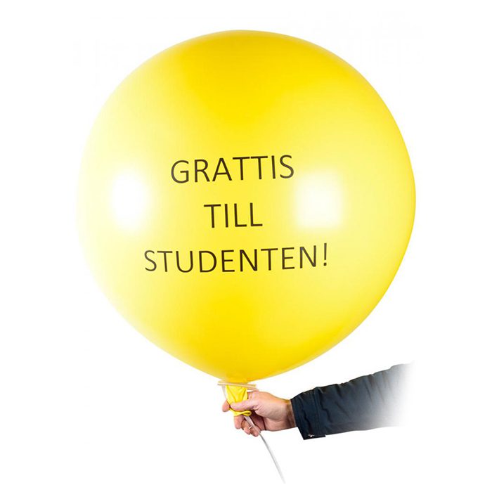 Gigantisk studentballong 90 cm gul