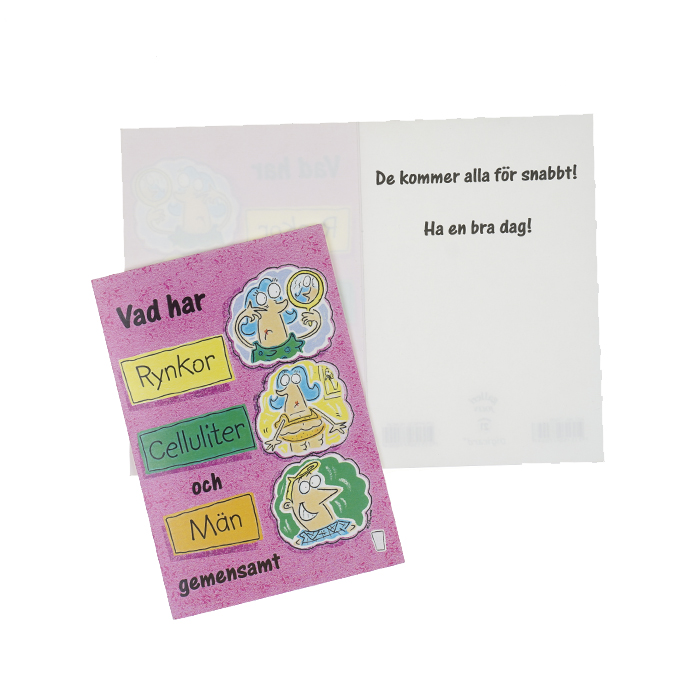 Dubbelt kort "Vi har Rynkor, Celluliter och Män gemensamt"