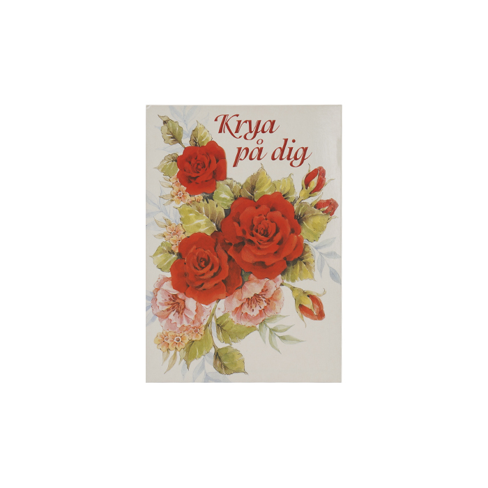 Vykort Blommor och text "Krya på dig"