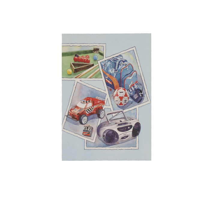 Vykort akvarell fritidsintressen