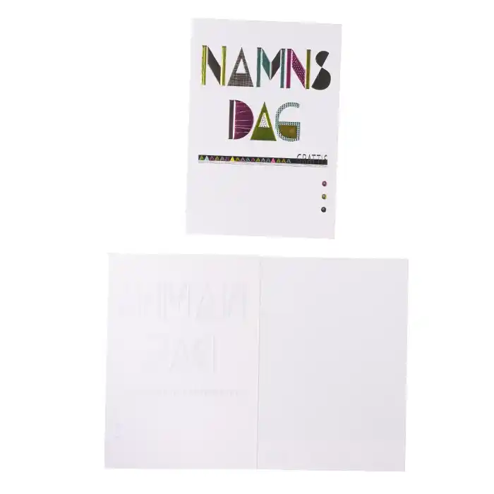 Dubbelt kort NAMNSDAG Grattis