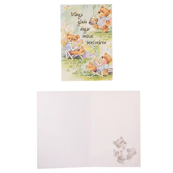 Dubbelt kort Många glada dagar önskas pensionären