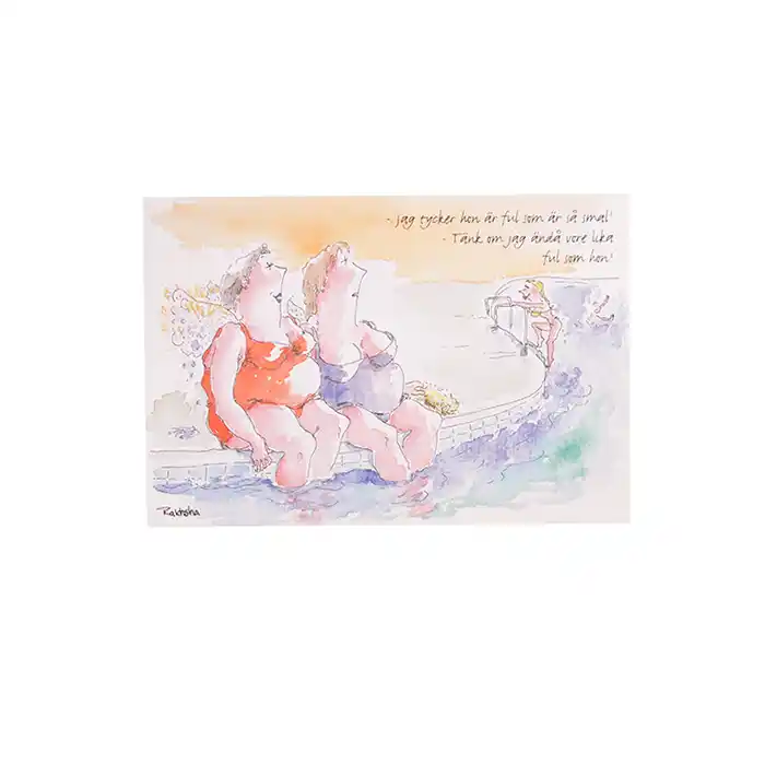 Vykort Tjocka damer i baddräkt