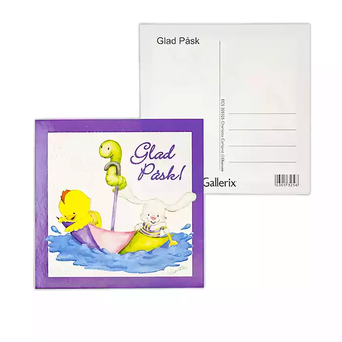 Vit glittrig bakgrund med lila ram. Efter original av: Charlotta Carlqvist