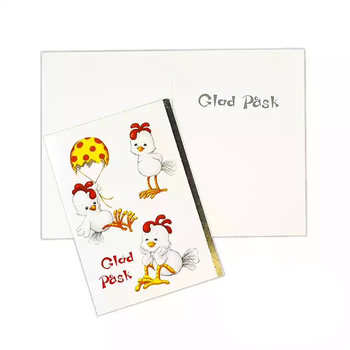 Söta hönor. Kant i silverfolie. Efter original av Katarina Dahlqvist