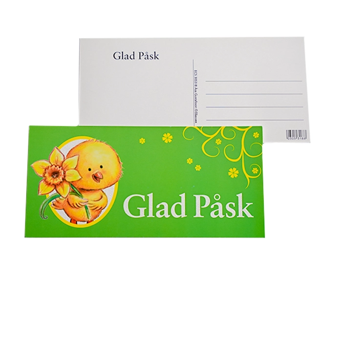 Kyckling med påsklilja på grön botten